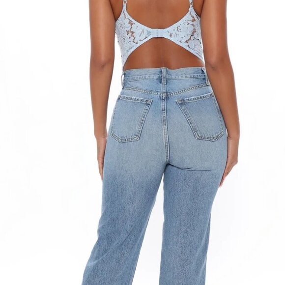 Fashion Nova | Undeniable Attraction Lace Bodysuit | Light Blue | Size XL | NWT - Picture 2 of 12